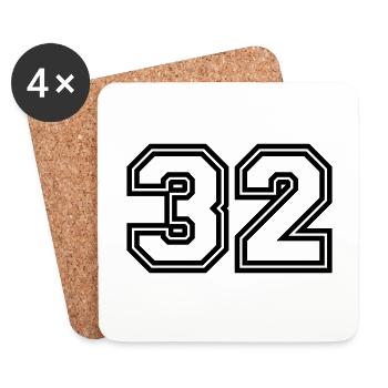 32 number symbol - Coasters (set of 4) - white - Front