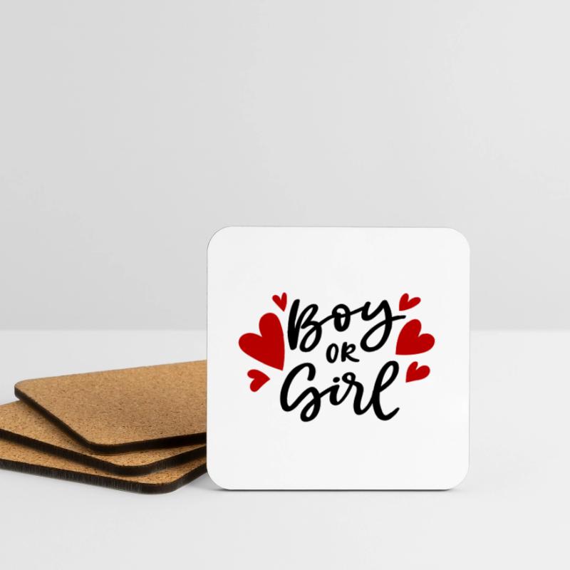 Fille ou garçon Junge oder Mädchen Schwanger Enceinte Dessous de verre (lot de 4)