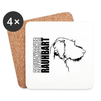 SLOWAKISCHER RAUHBART Profil Hunde Hund Wilsigns - Untersetzer (4er-Set) - Weiß - Vorne