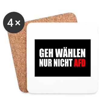 geh wählen nur nicht afd - Untersetzer (4er-Set) - Weiß - Vorne
