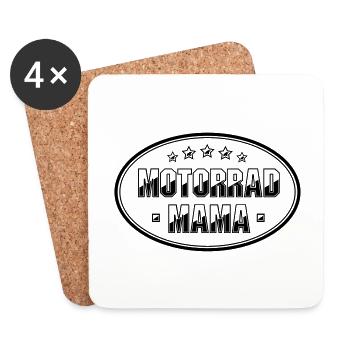 Motorrad Mama Bikerin Frau Geschenk - Untersetzer (4er-Set) - Weiß - Vorne