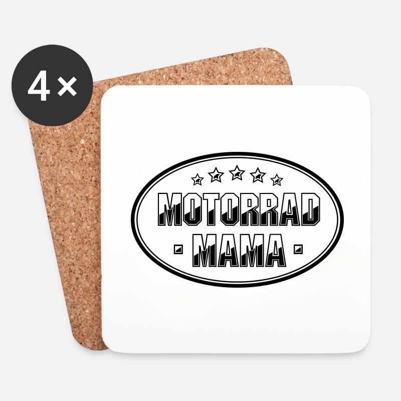 Motorrad Mama Bikerin Frau Geschenk - Untersetzer (4er-Set) - Weiß