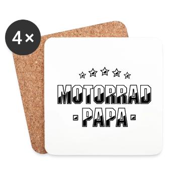 Motorrad Papa Vater Geschenk - Untersetzer (4er-Set) - Weiß - Vorne