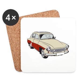 IFA Wartburg 311 rouge - Dessous de verre (lot de 4) - blanc - Devant