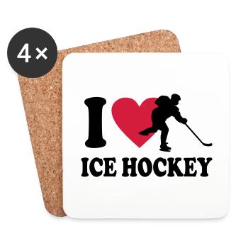 Eishockey - Untersetzer (4er-Set) - Weiß - Vorne