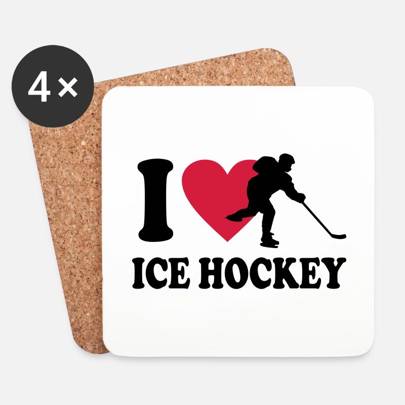 Eishockey - Untersetzer (4er-Set) - Weiß