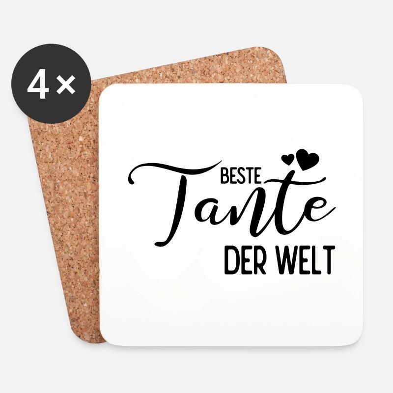 Beste Tante der Welt - Untersetzer (4er-Set) - Weiß