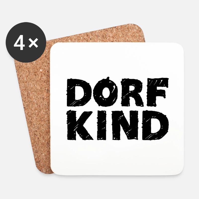 Dorfkind, schwarz - Untersetzer (4er-Set) - Weiß