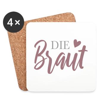 The Bride with Heart - Coasters (set of 4) - white - Front