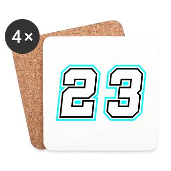23 Number symbol - Coasters (set of 4) - white - Front