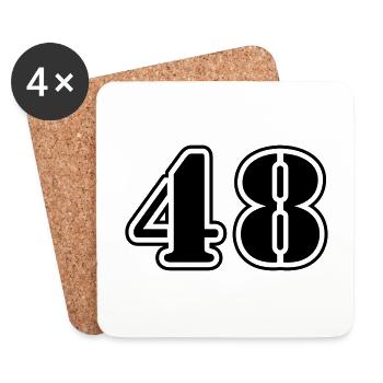 48 number symbol - Coasters (set of 4) - white - Front