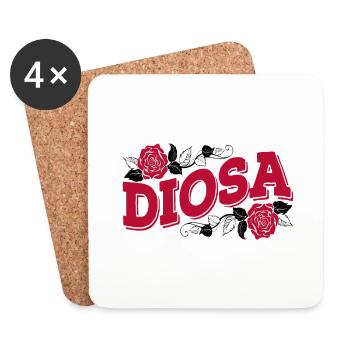 Diosa Lustiger spanischer Göttinnenspruch - Untersetzer (4er-Set) - Weiß - Vorne