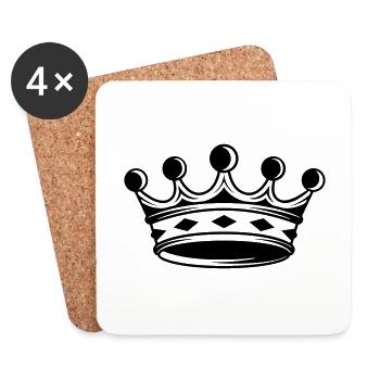 Krone Silhouette icon - Untersetzer (4er-Set) - Weiß - Vorne
