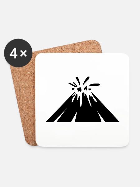 Vulkan icon symbol - Untersetzer (4er-Set) - Weiß