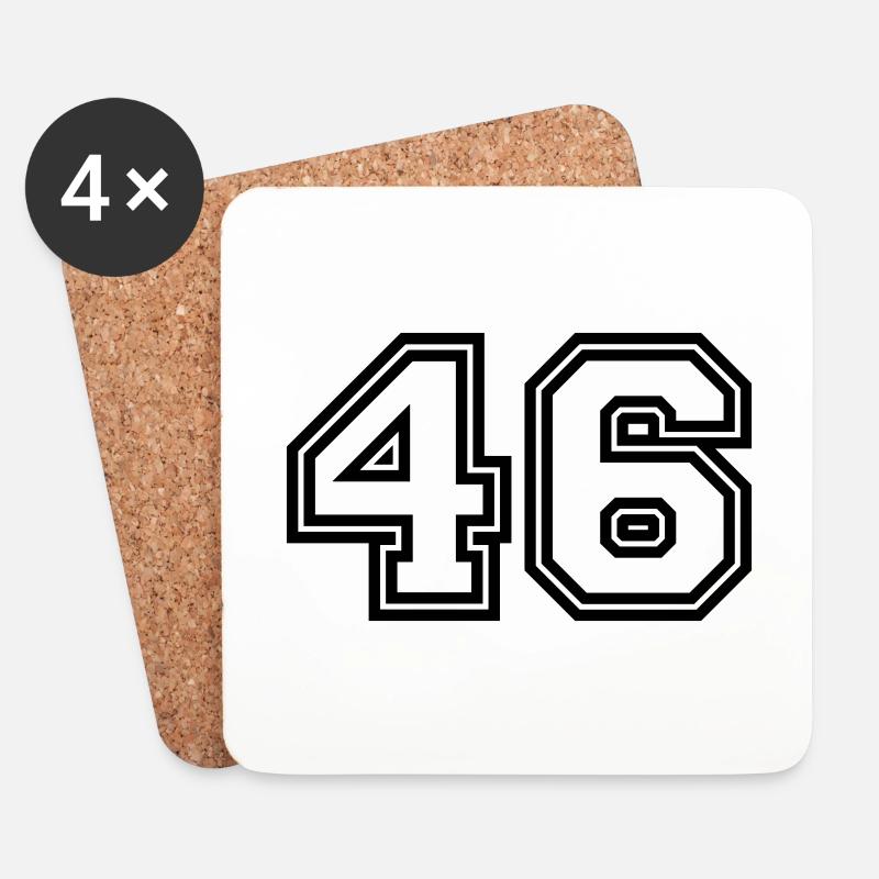 46 number symbol - Coasters (set of 4) - white