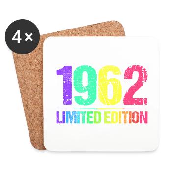 1962 Limited Edition Vintage 62 retro vintage - Coasters (set of 4) - white - Front
