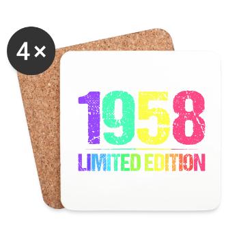 1958 Limited Edition Vintage 58 retro vintage - Coasters (set of 4) - white - Front