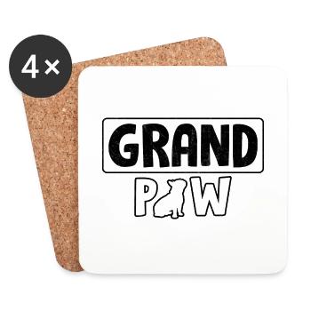 Grand Paw Französische Bulldogge - Untersetzer (4er-Set) - Weiß - Vorne