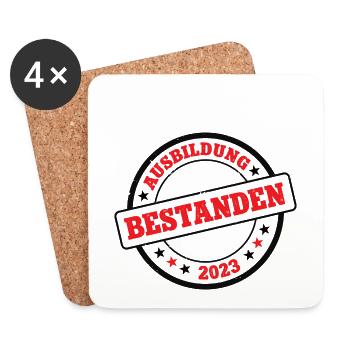 Ausbildung Bestanden 2023 Gesellen Handwerk Azubi - Untersetzer (4er-Set) - Weiß - Vorne