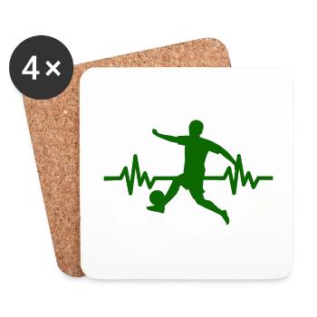 Heartbeat Footballer - Coasters (set of 4) - white - Front
