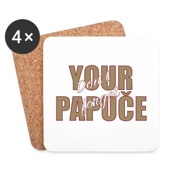 Vergiss nicht deine Papuče, Jugo Spruch Shirt - Untersetzer (4er-Set) - Weiß - Vorne