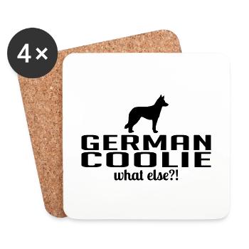 German Coolie what else Hunde Spruch Wilsigns - Untersetzer (4er-Set) - Weiß - Vorne