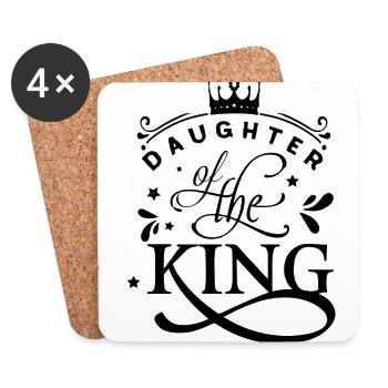 Daughter of the King Fille Papa Fête des Pères V - Dessous de verre (lot de 4) - blanc - Devant