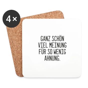 Viel Meinung für so wenig Ahnung. Lustiger Spruch. - Untersetzer (4er-Set) - Weiß - Vorne