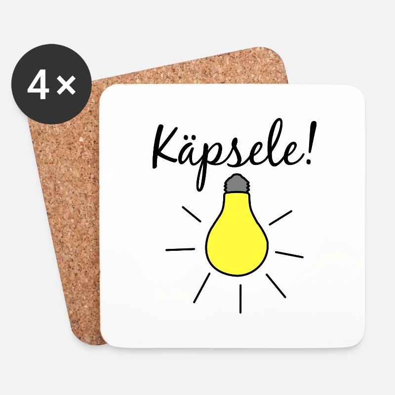 Käpsele! Schwäbisch Dialekt Geschenkidee - Untersetzer (4er-Set) - Weiß