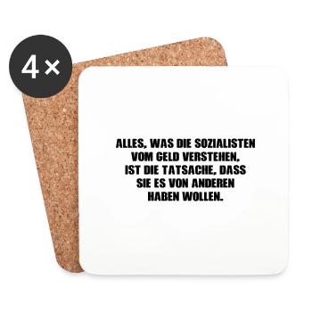 Toller Kapitalismus Contra Sozialismus Spruch - Untersetzer (4er-Set) - Weiß - Vorne