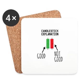 Candlestick Explanation Funny Stock Exchange Design - Coasters (set of 4) - white - Front