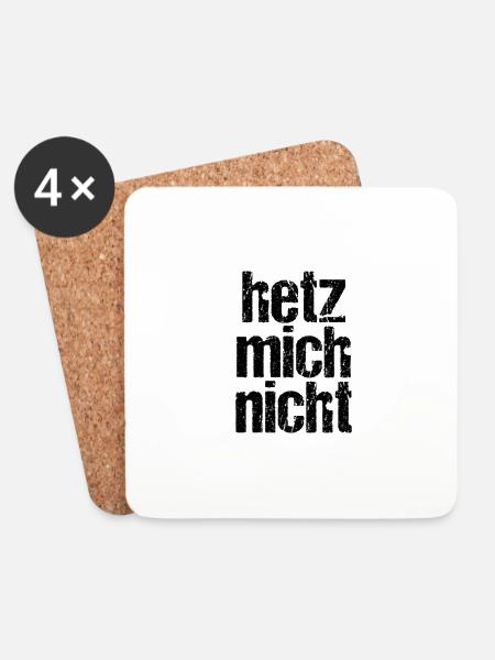 hetz mich nicht - Untersetzer (4er-Set) - Weiß