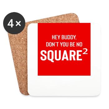 Square Streetwear: Fun & Clear Statement - Dessous de verre (lot de 4) - blanc - Devant