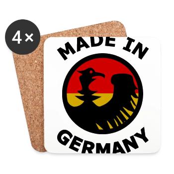 Hergestellt in Deutschland - Untersetzer (4er-Set) - Weiß - Vorne