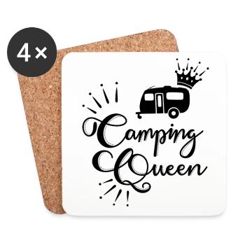 Camping Queen Caravane - Dessous de verre (lot de 4) - blanc - Devant