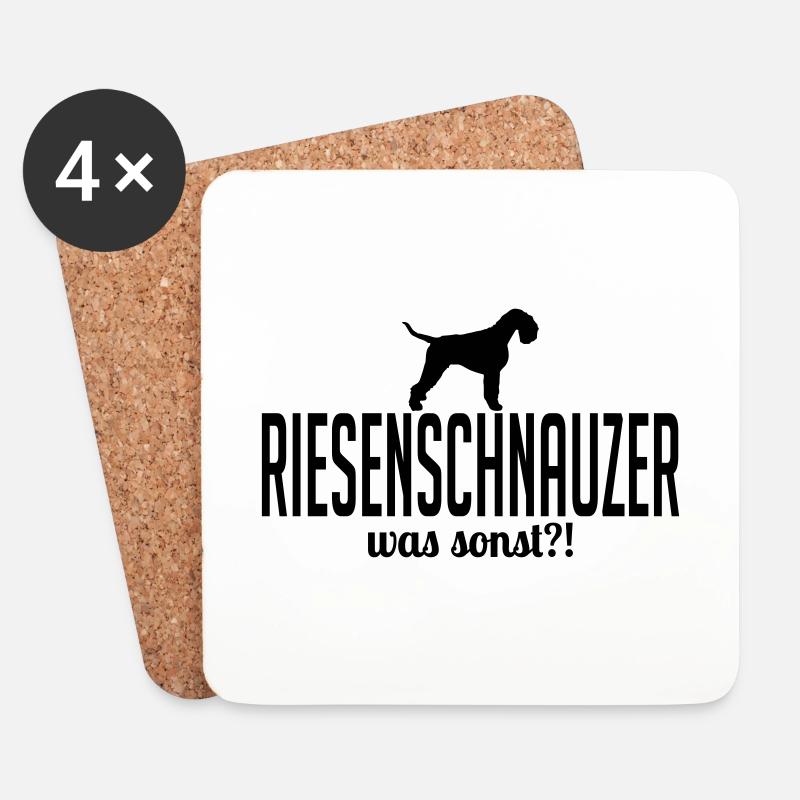 RIESENSCHNAUZER was sonst Hundespruch Wilsigns - Untersetzer (4er-Set) - Weiß