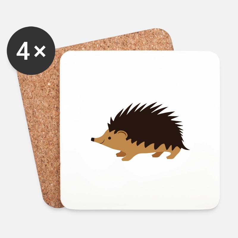 Hedgehog - Coasters (set of 4) - white