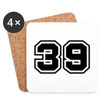 39 Zahl symbol - Untersetzer (4er-Set) - Weiß - Vorne