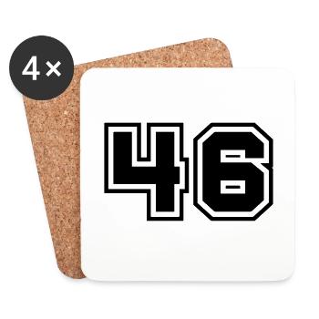 46 number symbol - Coasters (set of 4) - white - Front
