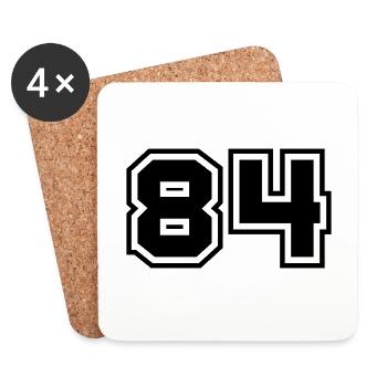 84 Nombre symbole - Dessous de verre (lot de 4) - blanc - Devant
