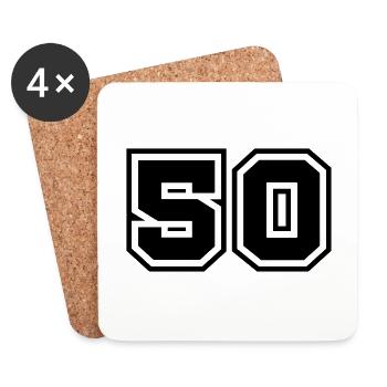 50 number symbol - Coasters (set of 4) - white - Front