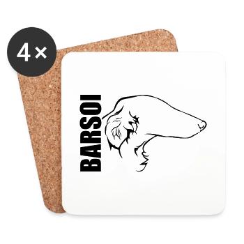 BARSOI Profil Hunde Hund Wilsigns - Untersetzer (4er-Set) - Weiß - Vorne