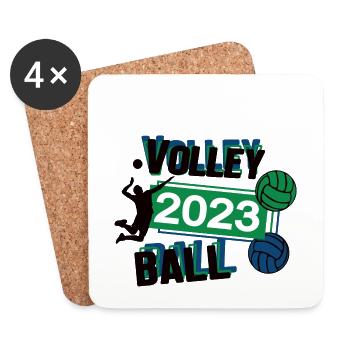 Volleyball 2023 Volleyballer Spieler Team Sport - Untersetzer (4er-Set) - Weiß - Vorne