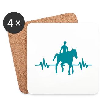 Heartbeat - Étalon Cheval Jument Ross Equestrian - Dessous de verre (lot de 4) - blanc - Devant