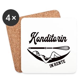 Konditorin Rente Rentnerin Patissiere Konditorei - Untersetzer (4er-Set) - Weiß - Vorne