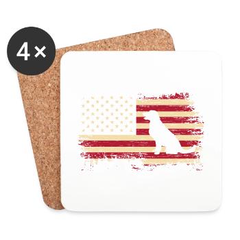 Labrador États-Unis - Dessous de verre (lot de 4) - blanc - Devant
