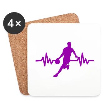 Haertbeat Basketball - États-Unis - Sports d’équipe - Cerceaux - Dessous de verre (lot de 4) - blanc - Devant