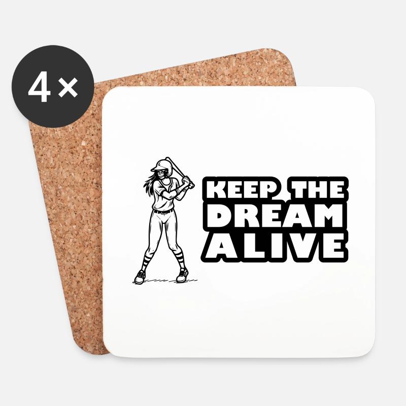 Keep the dream alive - Coasters (set of 4) - white