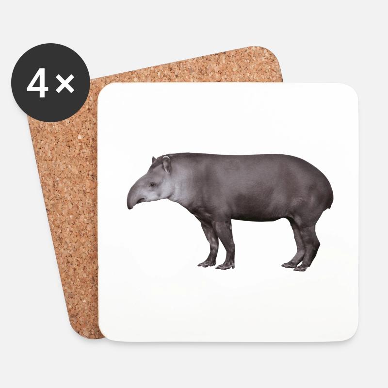 Der Tapir, Schwein oder Elefant? - Untersetzer (4er-Set) - Weiß