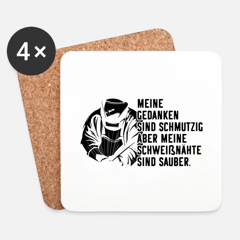 Schweißer Schweißen Schmutzig - Untersetzer (4er-Set) - Weiß